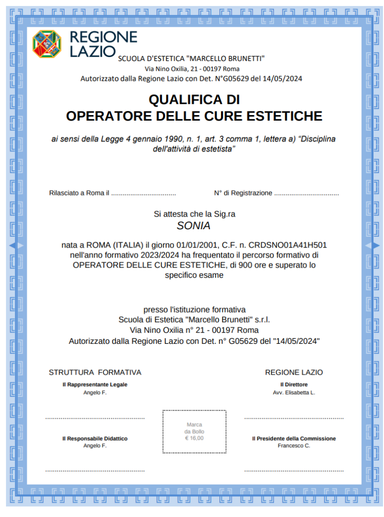 corso estetista roma regione lazio